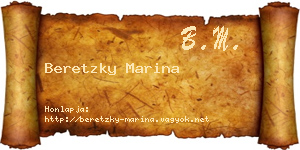 Beretzky Marina névjegykártya
